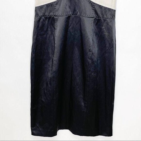 Rebecca Taylor Silk Ruffle Combo Dress Black Ivory Size 8 - Picture 5 of 8